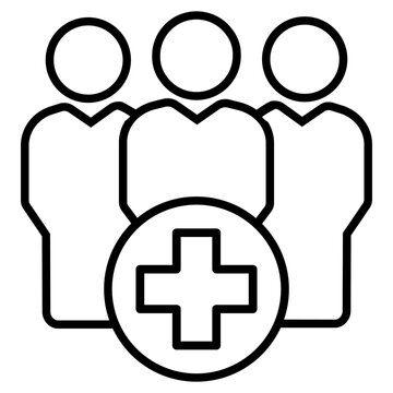 Family healthcare icon vector. Primary care illustration sign. Family medicine symbol. Medical logo or mark.