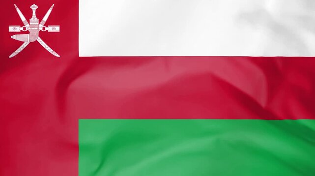 Flag of Oman waving background, seamless motion loop of national symbol