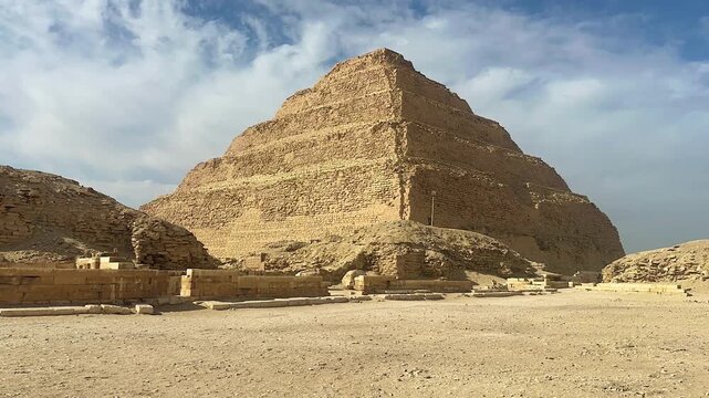 Pyramid of Djoser, Step Pyramid at Saqqara. The First Pyramid in Ancient Egypt