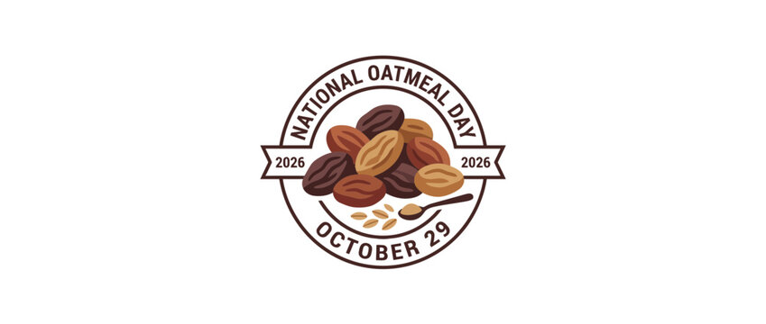 Healthy Breakfast Grains and Oatmeal Vector Logo Badge Design