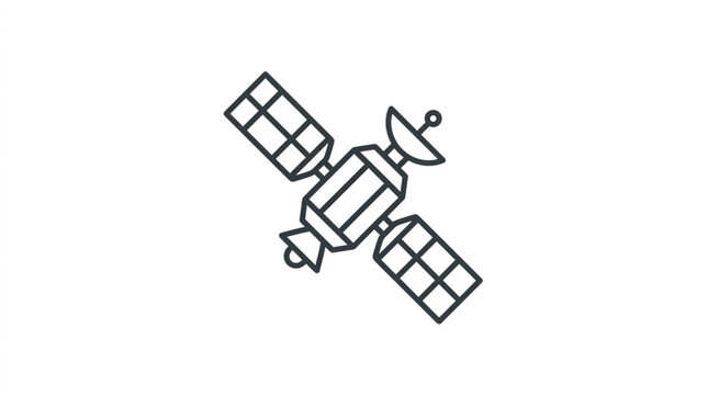 Satellite orbiting Earth in outer space.