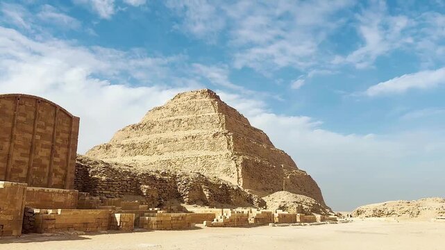Pyramid of Djoser, Step Pyramid at Saqqara. The First Pyramid in Ancient Egypt