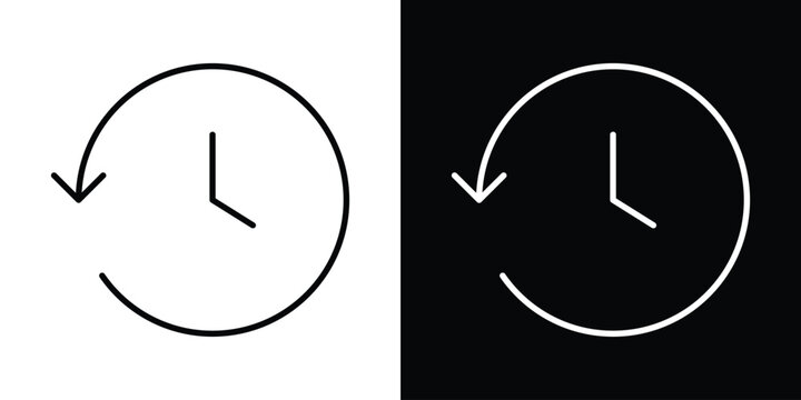 Past time icon black and white pictograms group