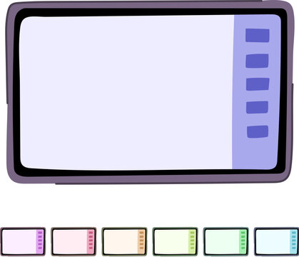screen interactive smartboard cartoon. school classroom, digital class, projector display screen interactive smartboard sign vector