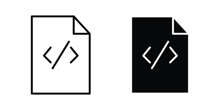 HTML script icon flat pictograms series