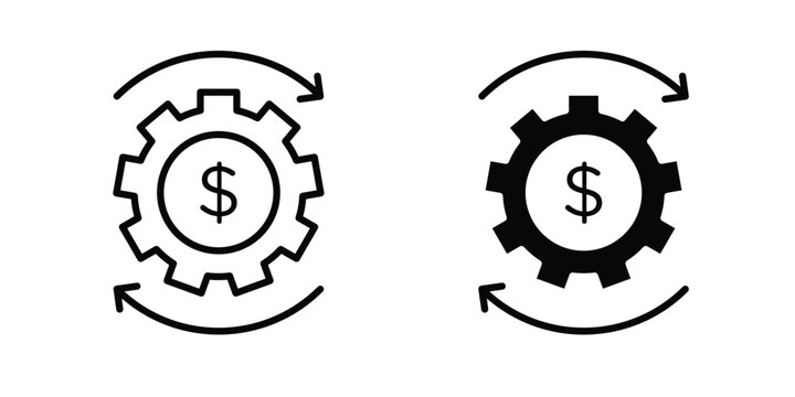 Cost optimization icon flat pictograms series