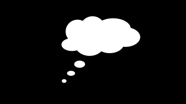 Floating thought bubbles animation with speech, alpha channel