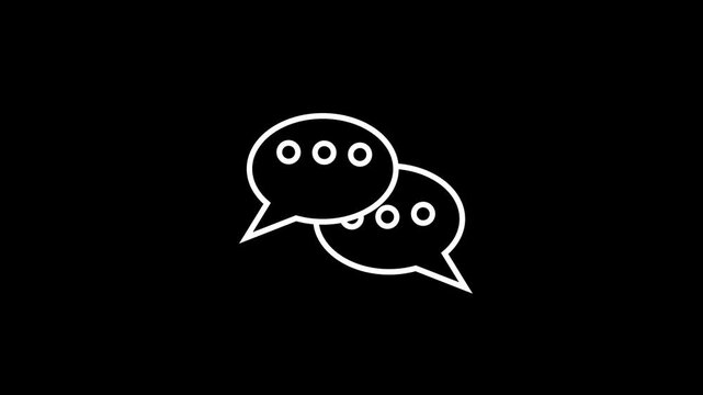 Animated thought bubbles conversation sequence with dialogue, alpha channel