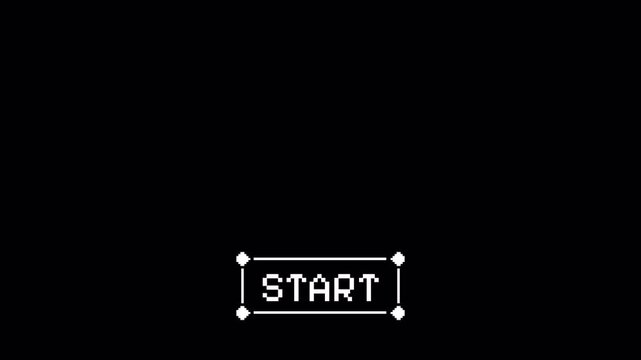 Start Button Animation - Retro 8-Bit Pixel Art with Selection Outline