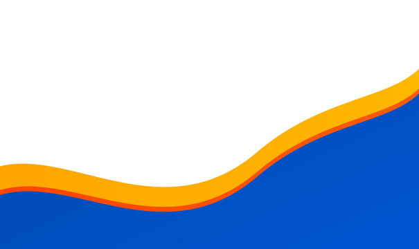 Abstract wave background with blue and orange curved stripes for business presentation