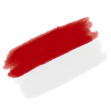 red and white Indonesian flag paint brush