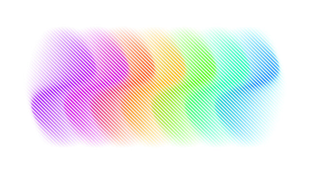 Isolated rainbow gradient wave element with diagonal scanline texture on transparent background. Vibrant neon colorful retro Y2K graphic asset PNG for poster design or overlay