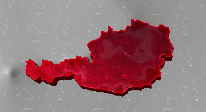 Austria 3d Map Reflected Animation With Digital Background