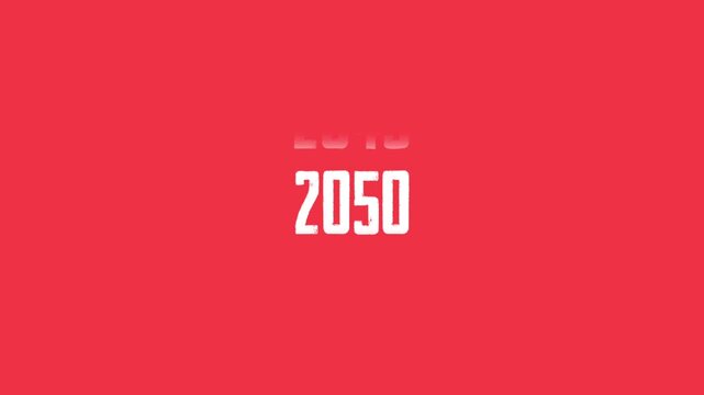 2030 to 2050  Timeline Scrolling Year Counter Animation for Future Forecasts, Digital Progress, and Era Transitions