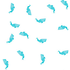 Fototapeta premium pattern bird origami animals cartoon. fox turtle, dragon dinosaur, penguin owl bird origami animals sign. seamless symbol vector illustration