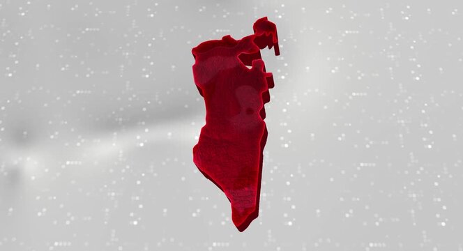 Bahrain 3d Map Reflected Animation With Digital Background