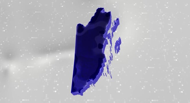 Belize 3d Map Reflected Animation With Digital Background