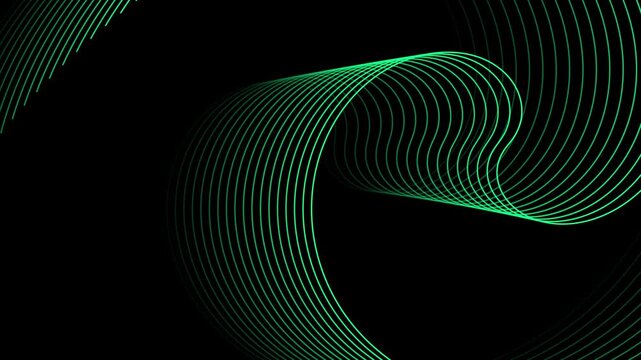 Abstract White Curved Line Waves on Black Background | Minimal Geometric Monochrome Modern Wallpaper
