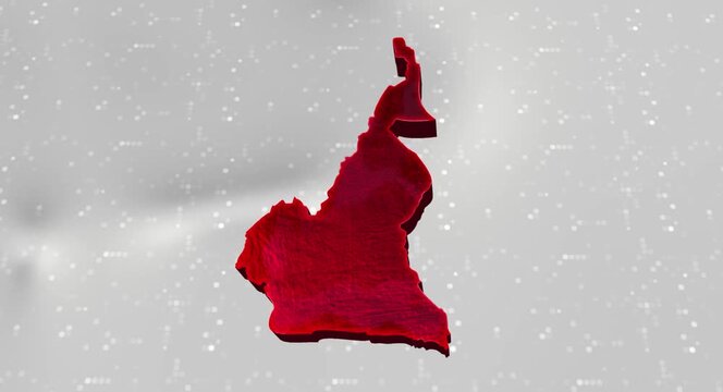 Cameroon 3d Map Reflected Animation With Digital Background
