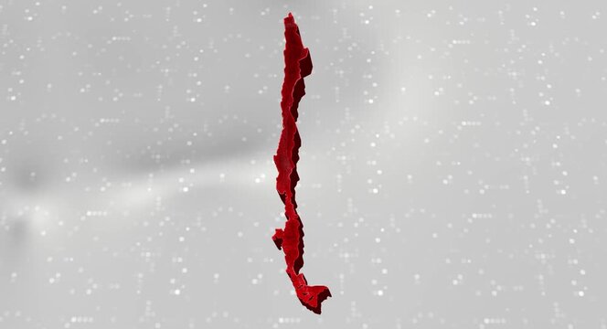 Chile 3d Map Reflected Animation With Digital Background
