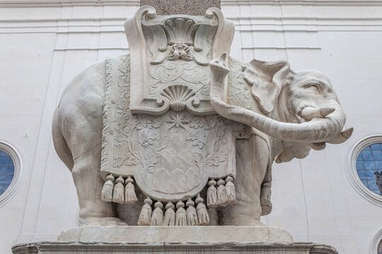 Bernini's Elephant monument in Piazza della Minerva. Rome, Italy