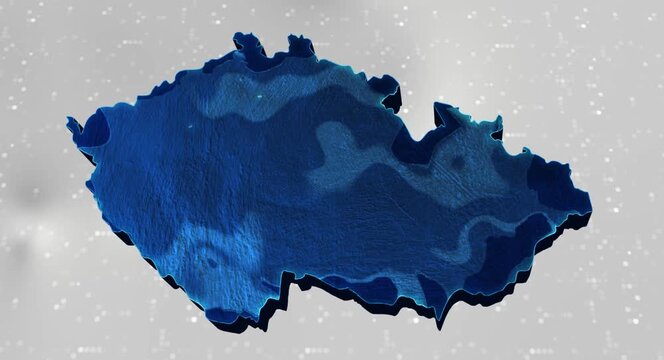 Czech Republic 3d Map Reflected Animation With Digital Background
