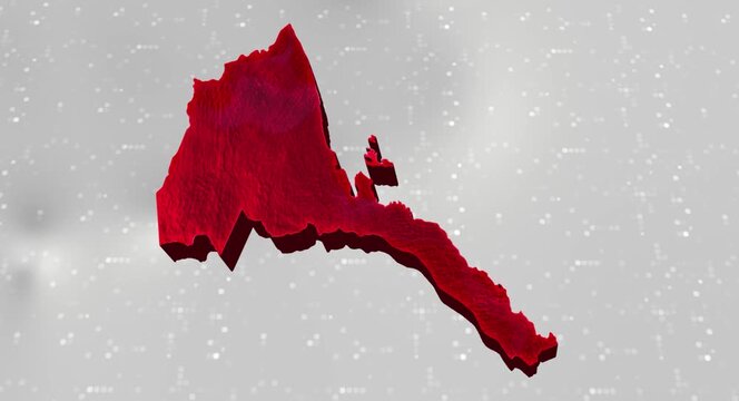 Eritrea 3d Map Reflected Animation With Digital Background
