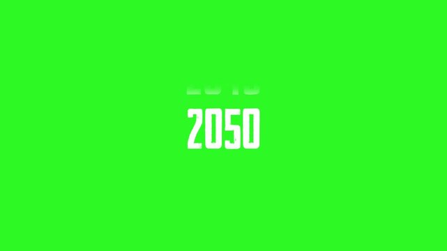 2030 to 2050  Timeline Scrolling Year Counter Animation for Future Forecasts, Digital Progress, and Era Transitions