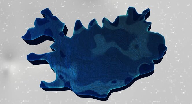 Iceland 3d Map Reflected Animation With Digital Background
