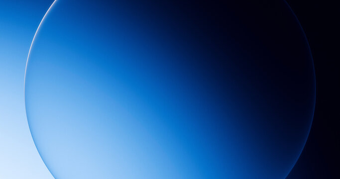 A glowing blue glass sphere creates a modern abstract background