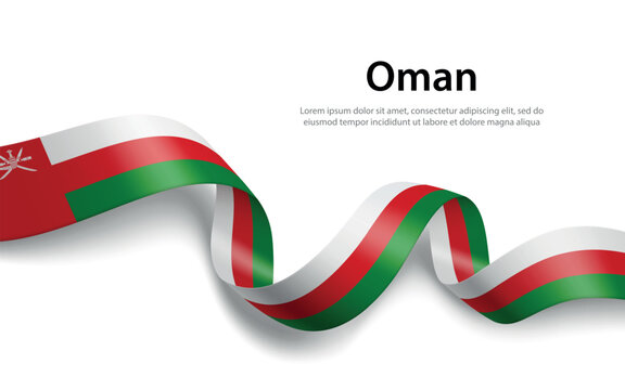 Oman Flag Ribbon Banner Illustration