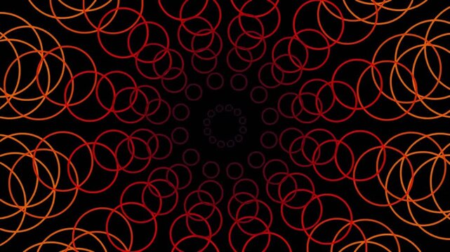 Abstract geometric pattern with red and orange circular shapes