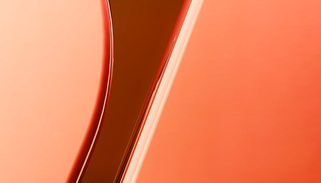 An abstract orange gradient forms a glossy curved shape