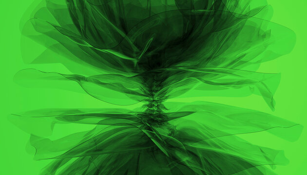Abstract green organic flowing 3d rendering for sustainability