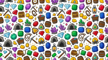 Colorful collection of various gemstones and treasures. © Ibrahim