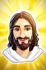 Portrait of Jesus Christ with bright background in classic style © Boyan Dimitrov