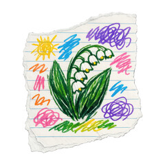 Obraz premium PNG Colorful hand-drawn floral illustration