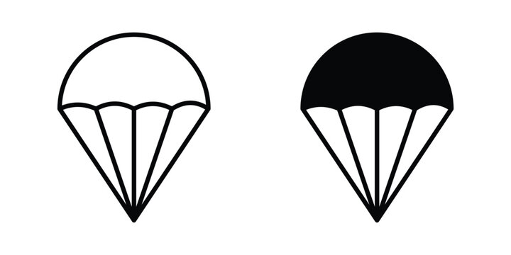 Parachute icon vector designs set