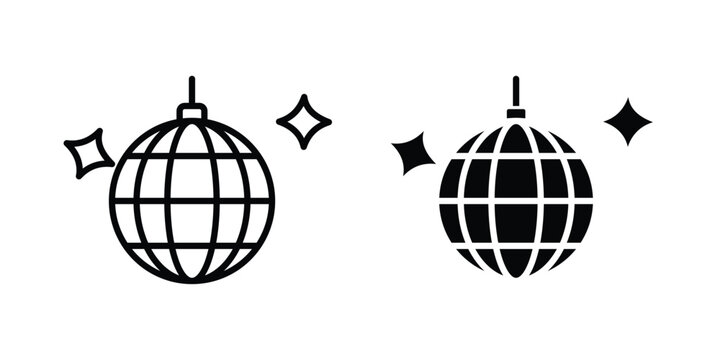 Disco ball icon vector designs set