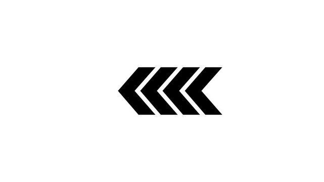 Black Chevron Arrows Pointing Left on White Background image photo