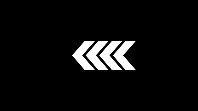White Chevron Arrows Pointing Left on Black Background image photo
