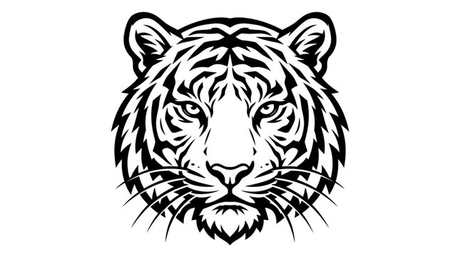 tiger head isolated on white