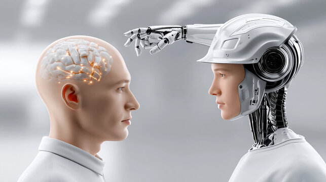 An AI-powered predictive maintenance system in a high-tech industrial setting, symbolizing efficiency and reliability through AI