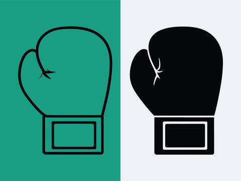 Two contrasting boxing gloves shown side by side with different graphic styles