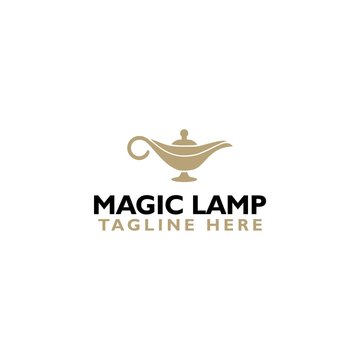 Magic lamp logo icon isolated on white background