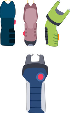 Stun gun devices providing personal security features, offering a non lethal self defense tool, and illustrating various designs of these electronic deterrents