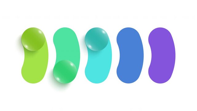 Animated circular business process diagram template with glossy balls