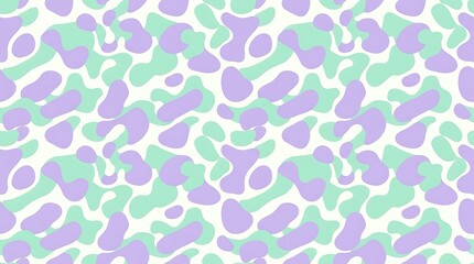 Pastel lavender and mint green seamless camouflage pattern