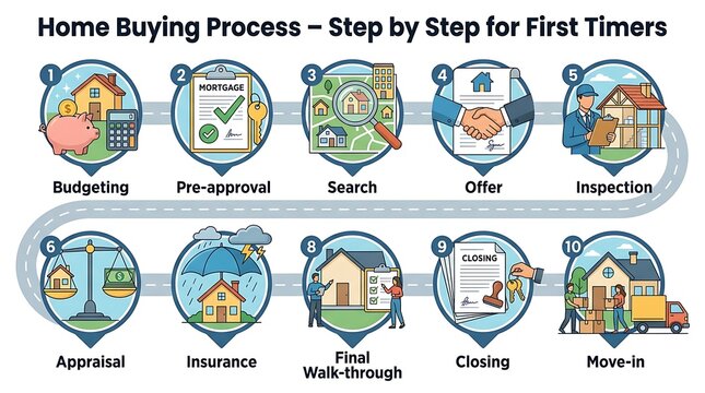 Step by step home buying process guide for first time buyers