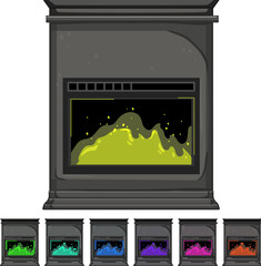 Obraz premium chimney fireplace cartoon. chimney fireplace sign colorful illustration